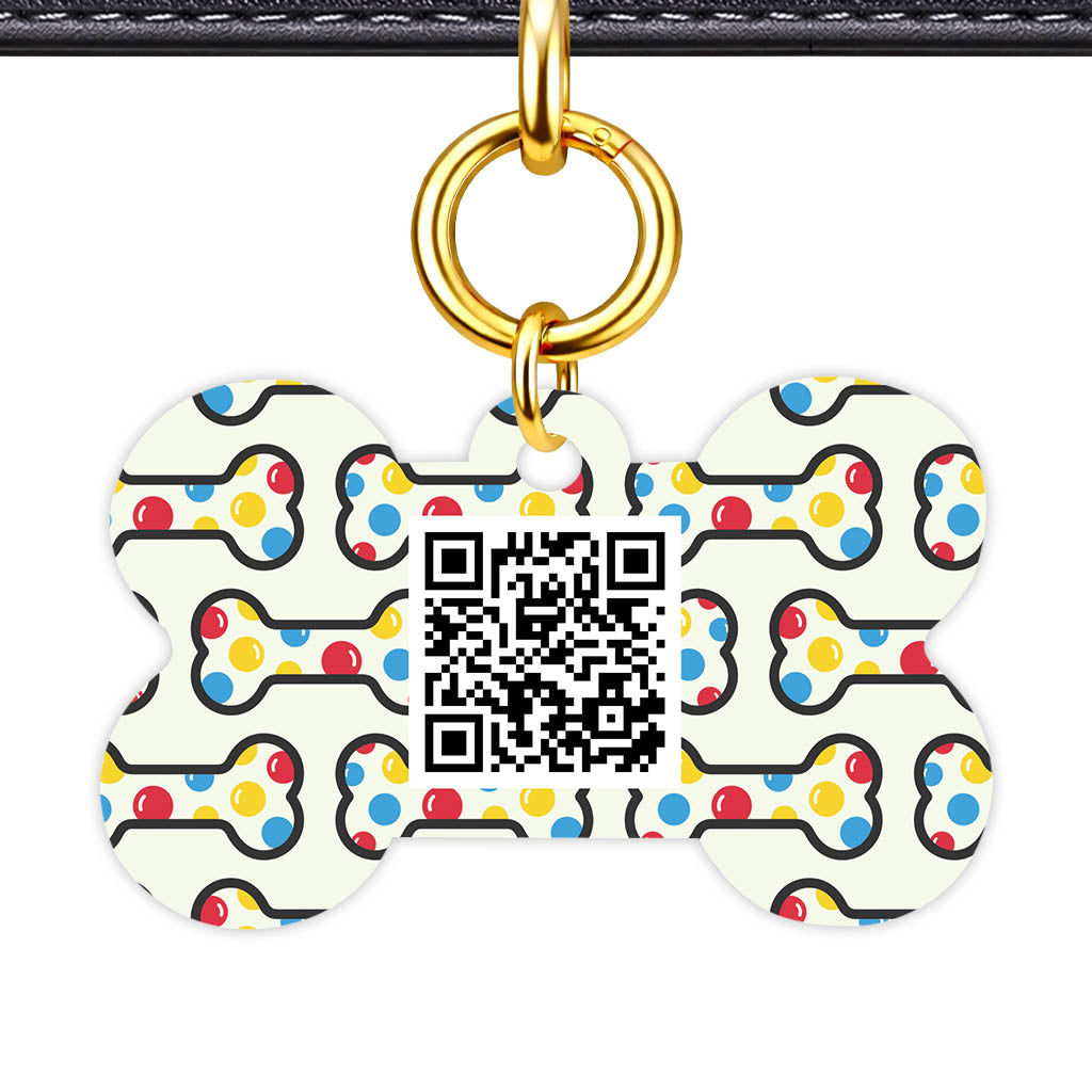 Dotti Dog Bones QR Smart Pet Id Tag (Dog Tag & Cat Tag)