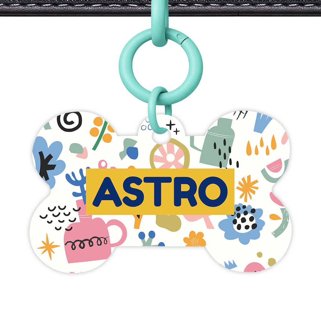 Bold Florals QR Smart Pet Id Tag (Dog Tag & Cat Tag)