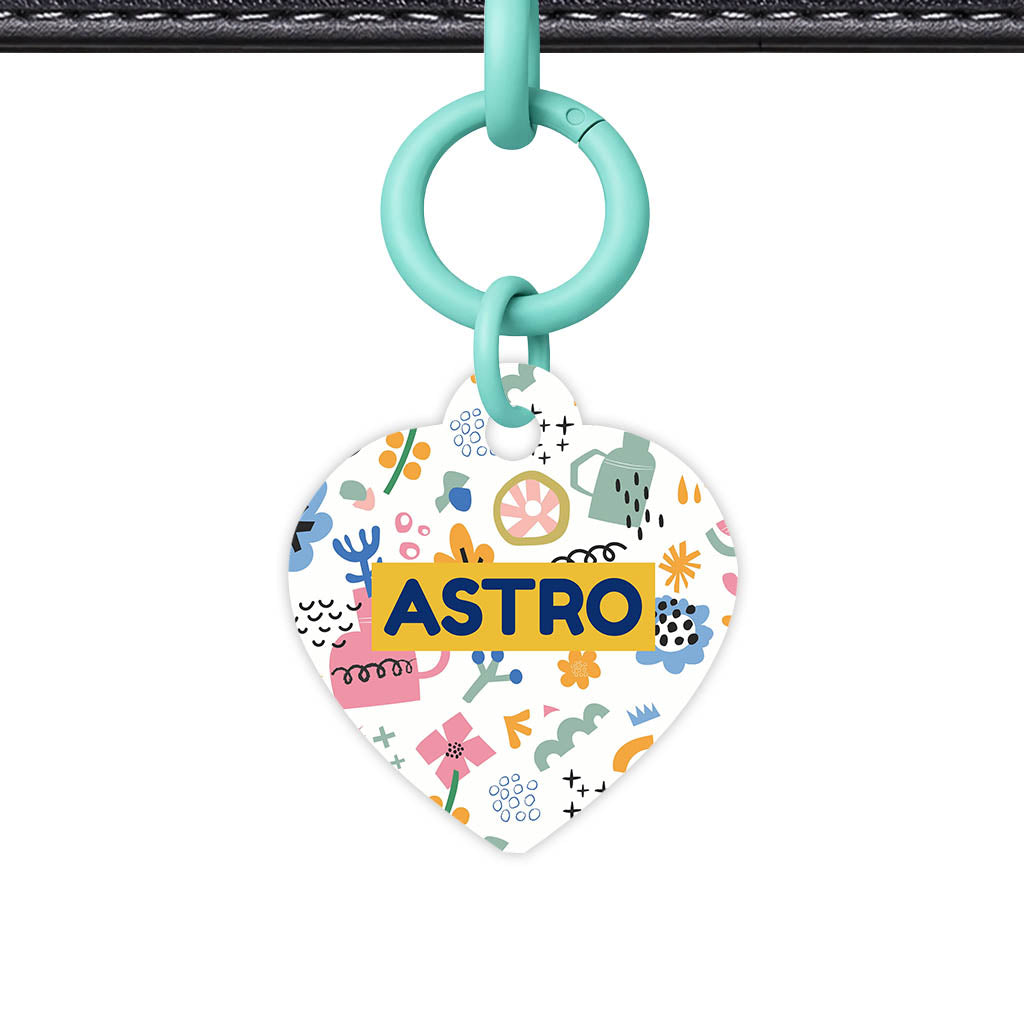 Bold Florals QR Smart Pet Id Tag (Dog Tag & Cat Tag)