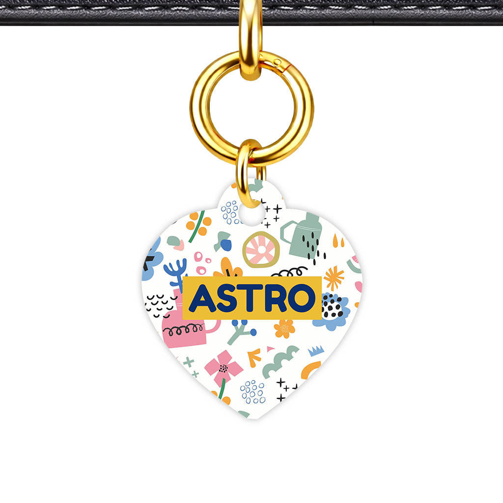 Bold Florals QR Smart Pet Id Tag (Dog Tag & Cat Tag)