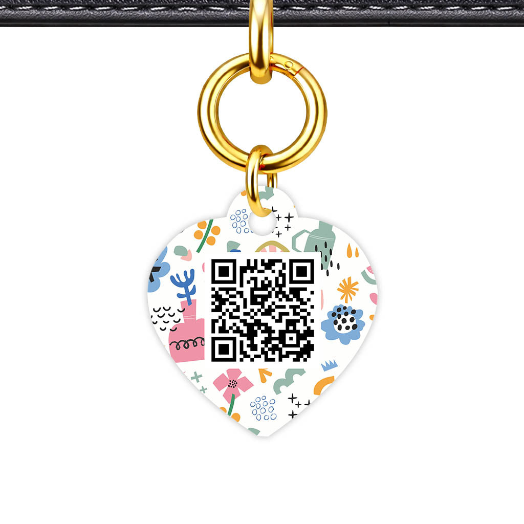 Bold Florals QR Smart Pet Id Tag (Dog Tag & Cat Tag)