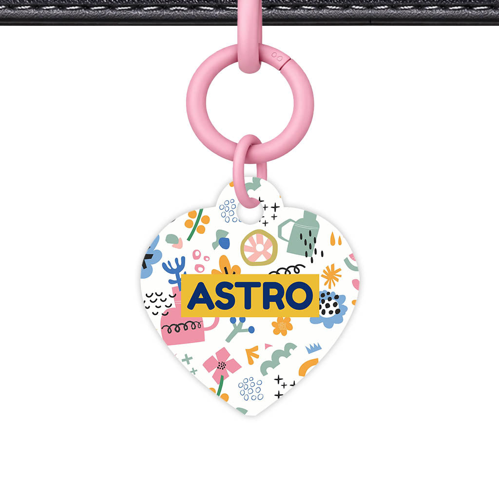 Bold Florals QR Smart Pet Id Tag (Dog Tag & Cat Tag)