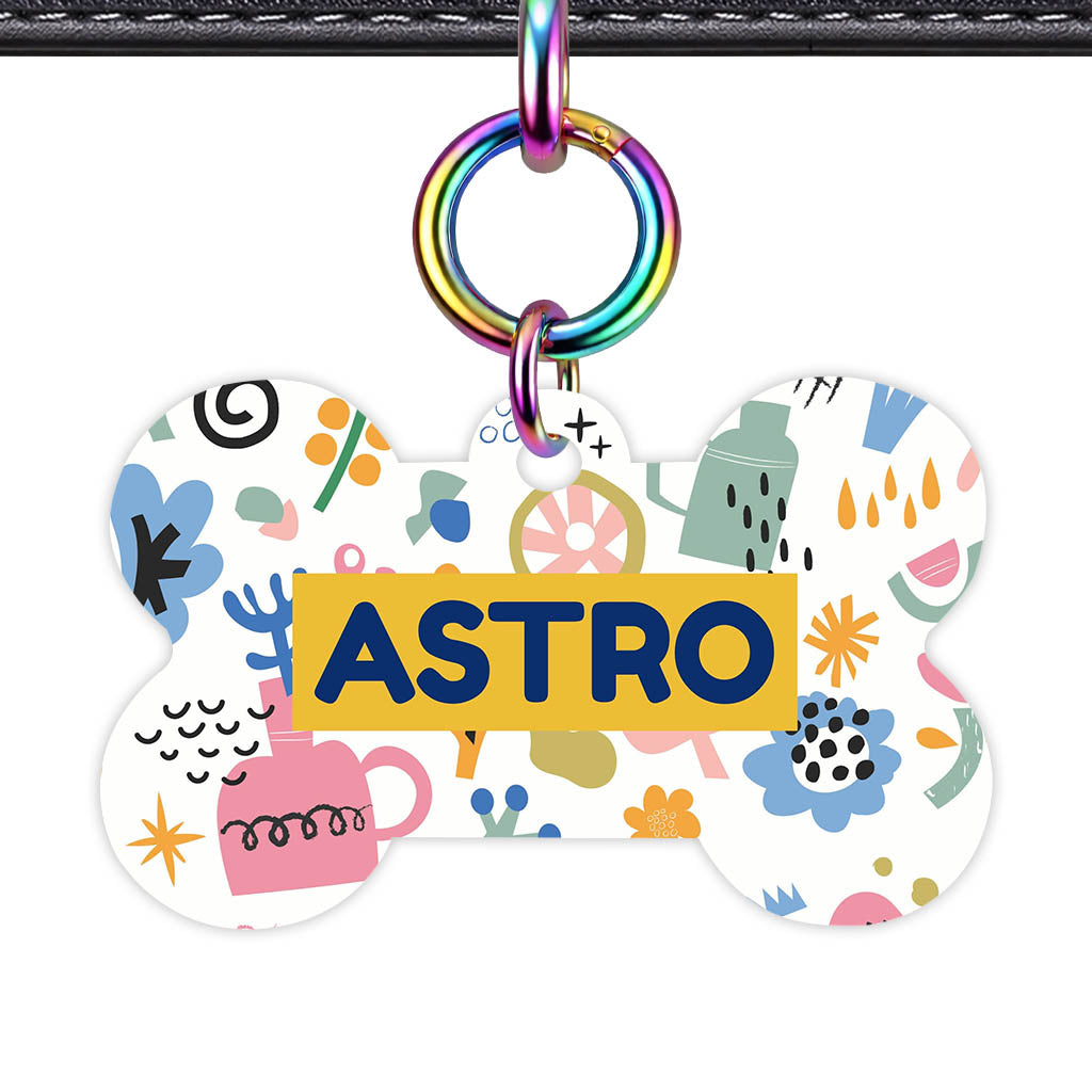 Bold Florals QR Smart Pet Id Tag (Dog Tag & Cat Tag)