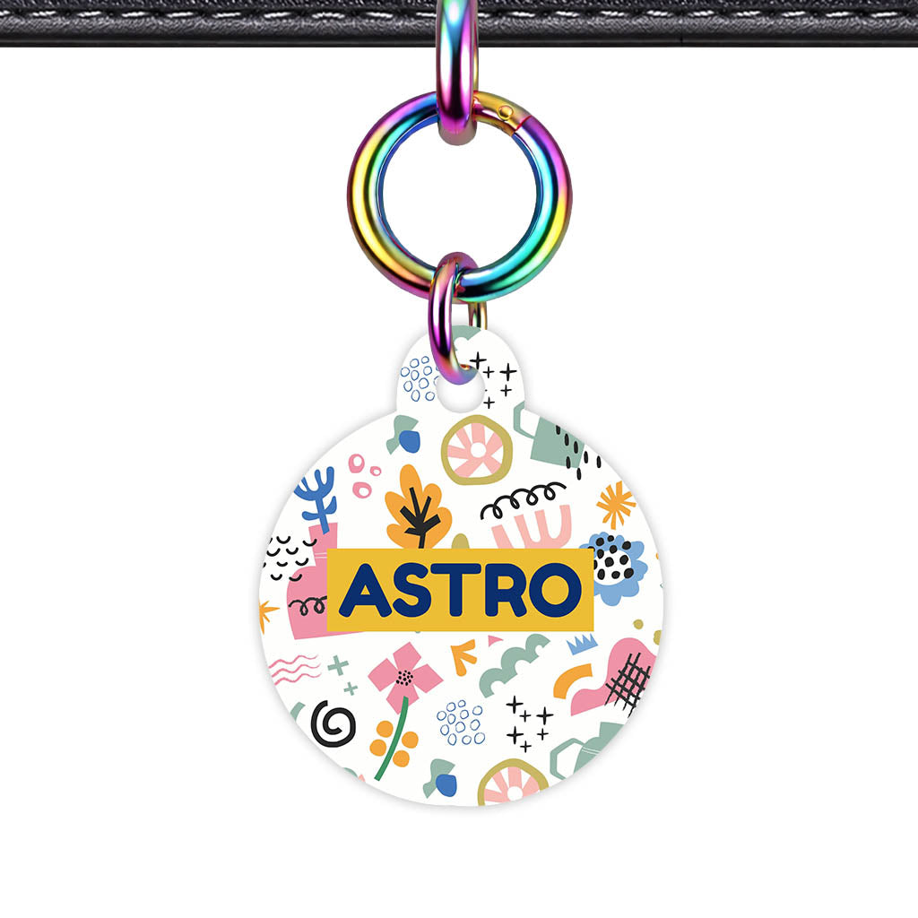 Bold Florals QR Smart Pet Id Tag (Dog Tag & Cat Tag)