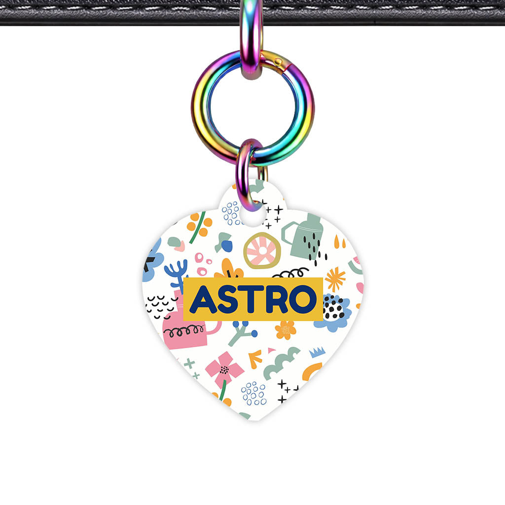 Bold Florals QR Smart Pet Id Tag (Dog Tag & Cat Tag)