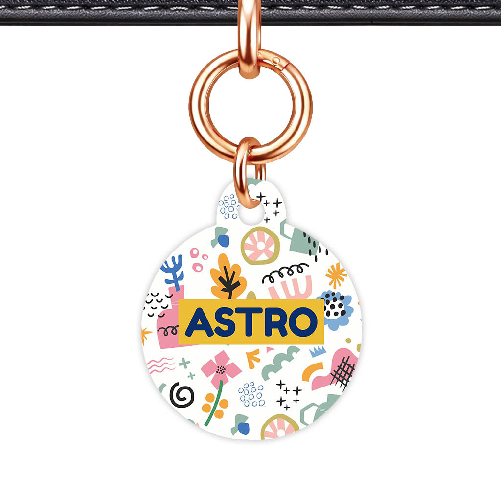 Bold Florals QR Smart Pet Id Tag (Dog Tag & Cat Tag)