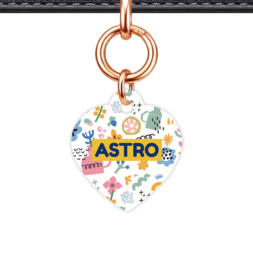 Bold Florals QR Smart Pet Id Tag (Dog Tag & Cat Tag)