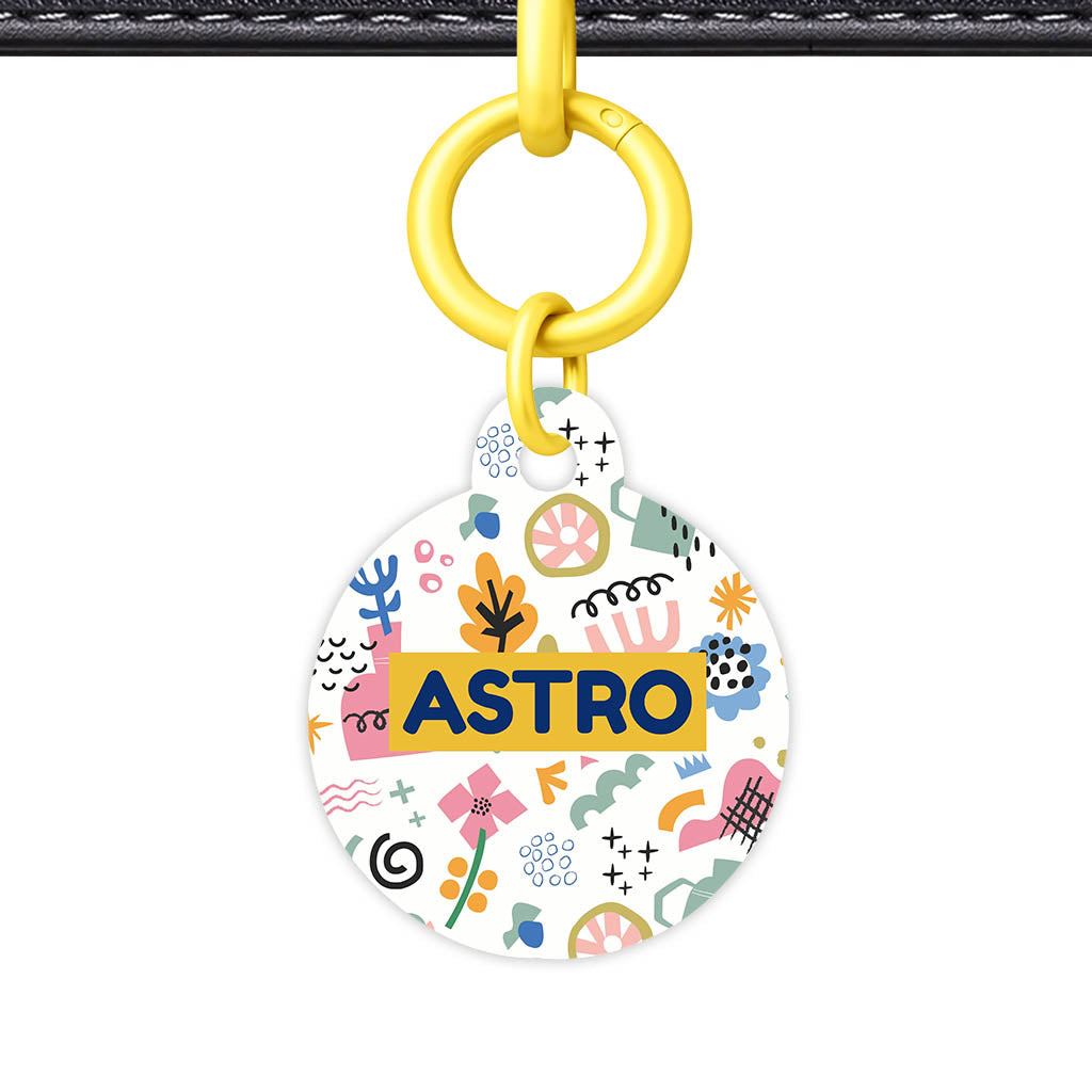 Bold Florals QR Smart Pet Id Tag (Dog Tag & Cat Tag)