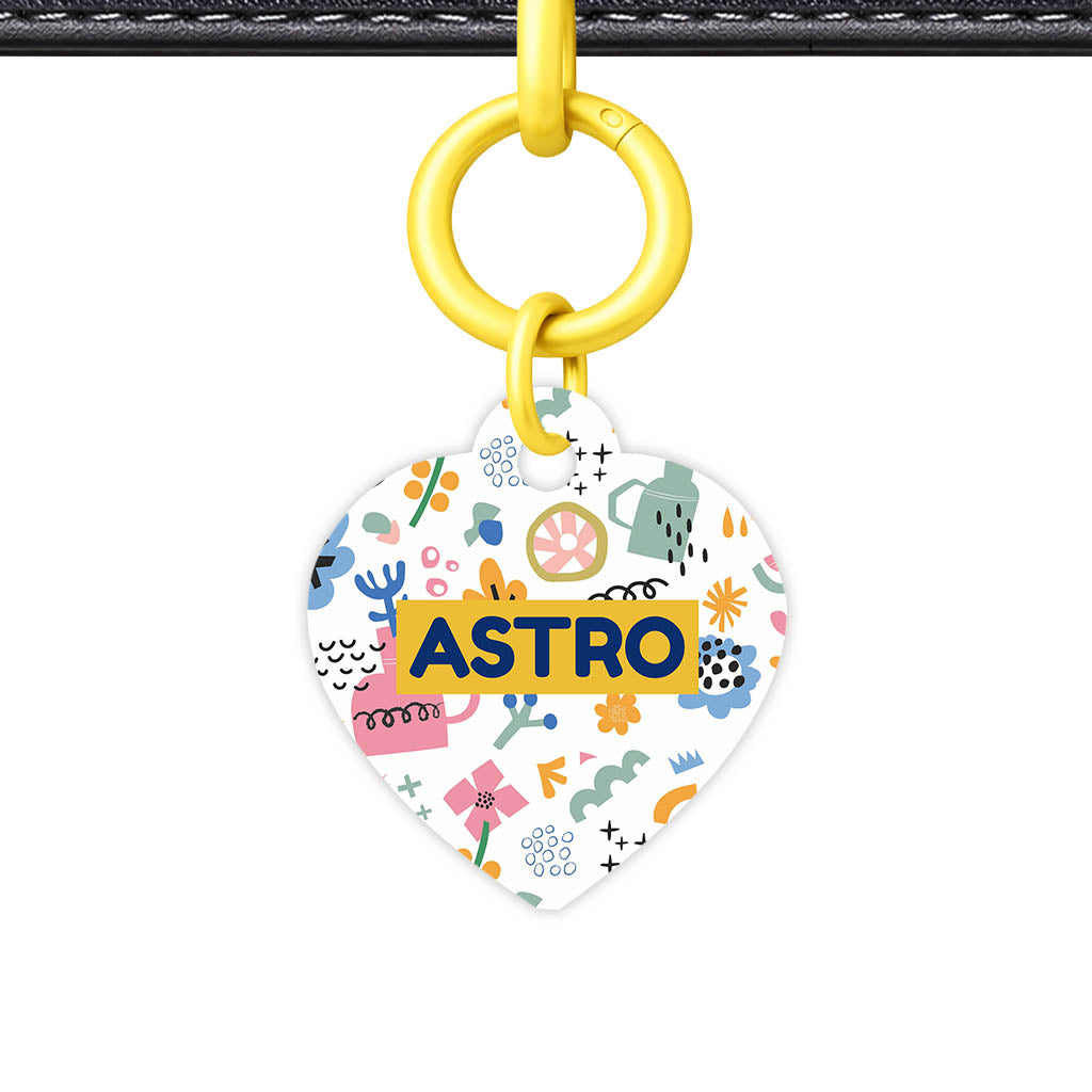 Bold Florals QR Smart Pet Id Tag (Dog Tag & Cat Tag)