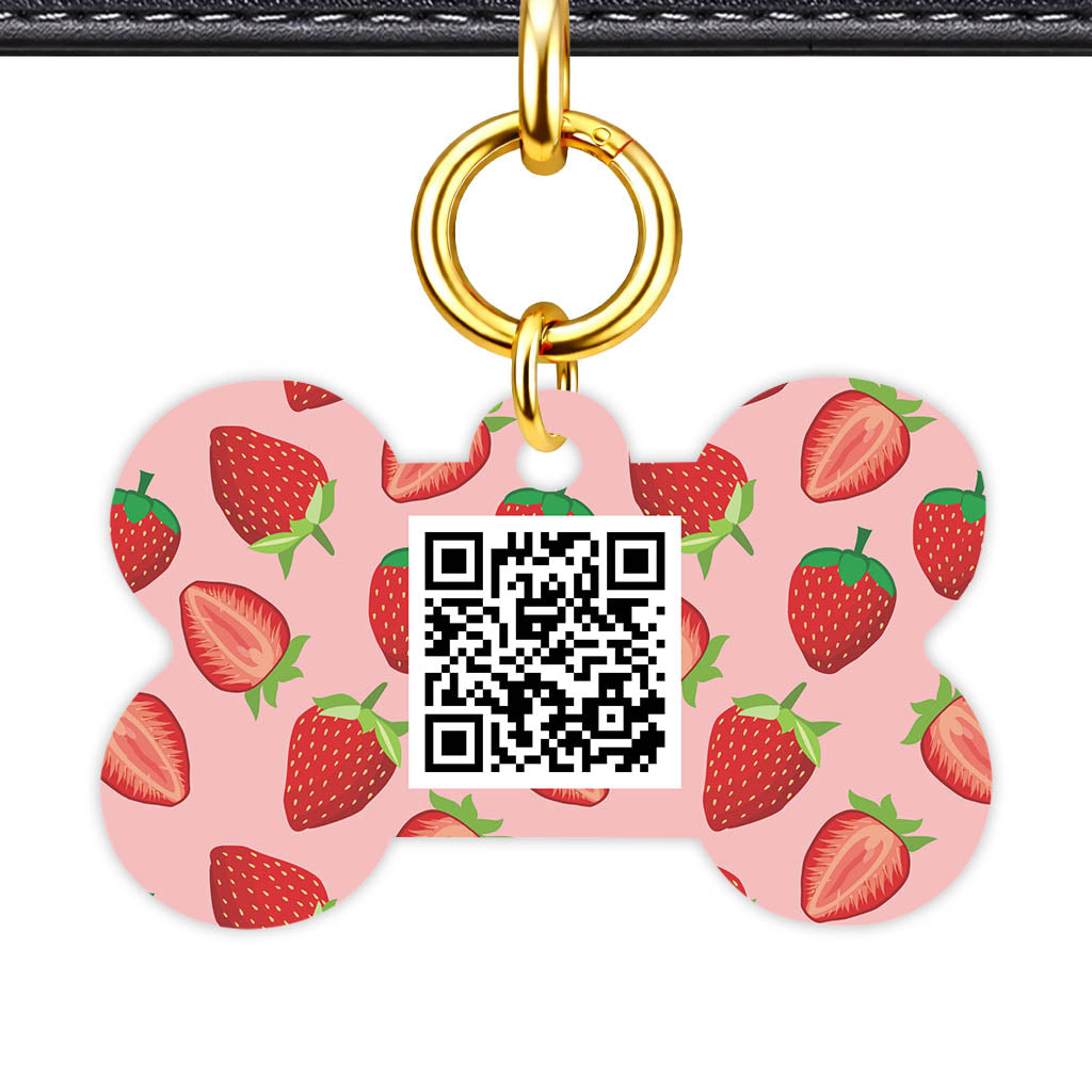 Strawberry Fun QR Smart Pet Id Tag (Dog Tag & Cat Tag)