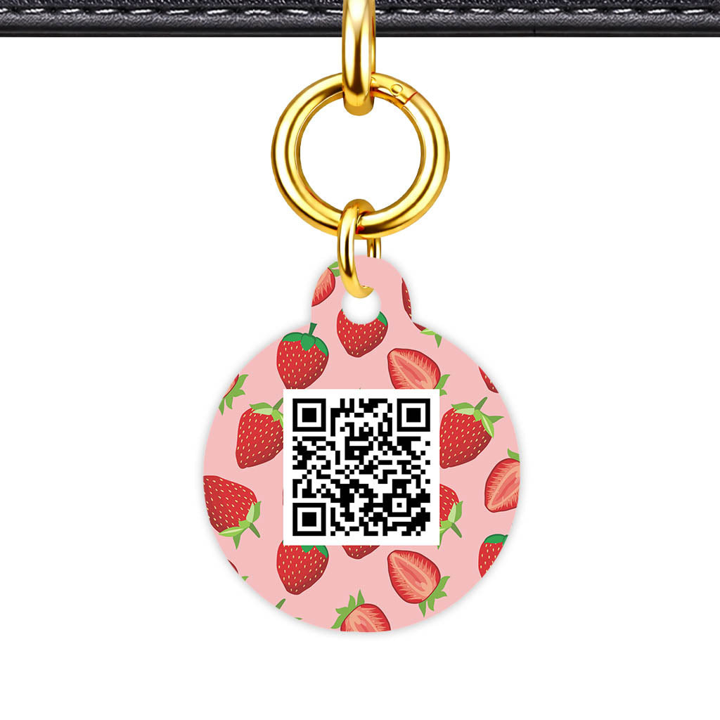 Strawberry Fun QR Smart Pet Id Tag (Dog Tag & Cat Tag)
