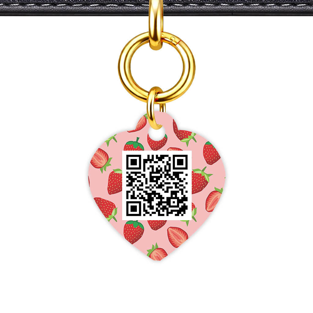 Strawberry Fun QR Smart Pet Id Tag (Dog Tag & Cat Tag)