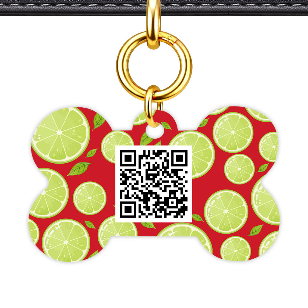 Lime Slices QR Smart Pet Id Tag (Dog Tag & Cat Tag)
