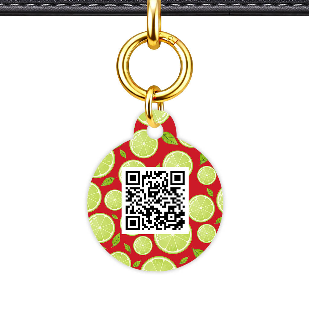 Lime Slices QR Smart Pet Id Tag (Dog Tag & Cat Tag)