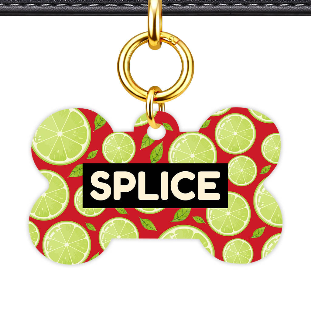 Lime Slices QR Smart Pet Id Tag (Dog Tag & Cat Tag)