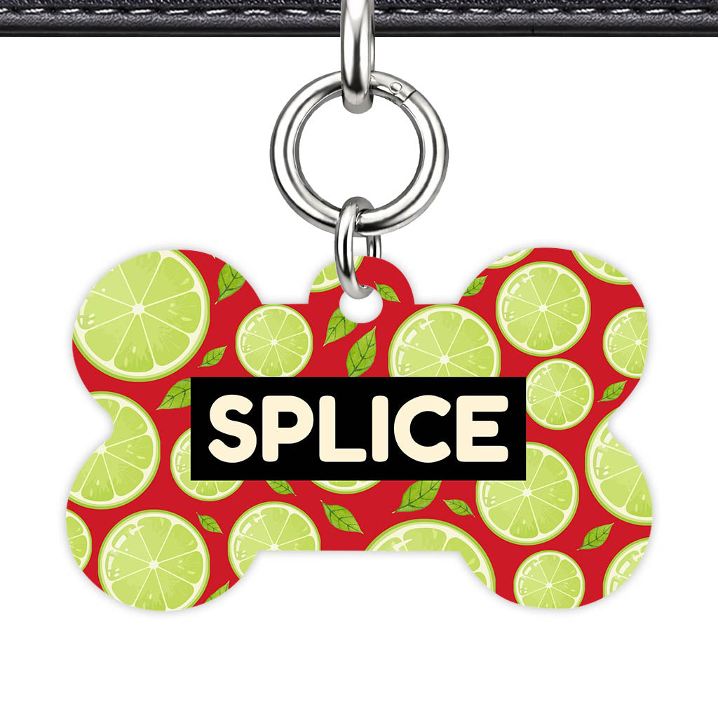 Lime Slices QR Smart Pet Id Tag (Dog Tag & Cat Tag)