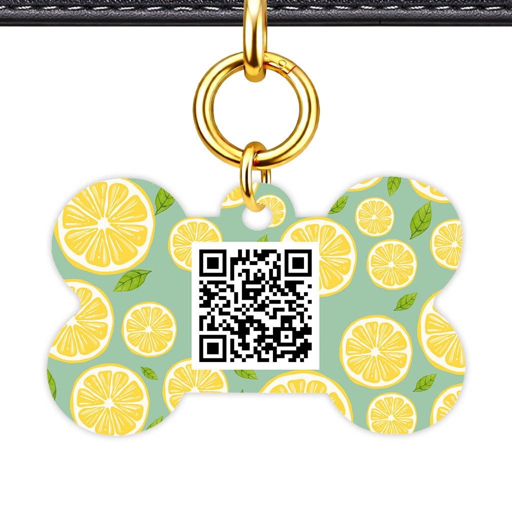 Lemon Slices QR Smart Pet Id Tag (Dog Tag & Cat Tag)