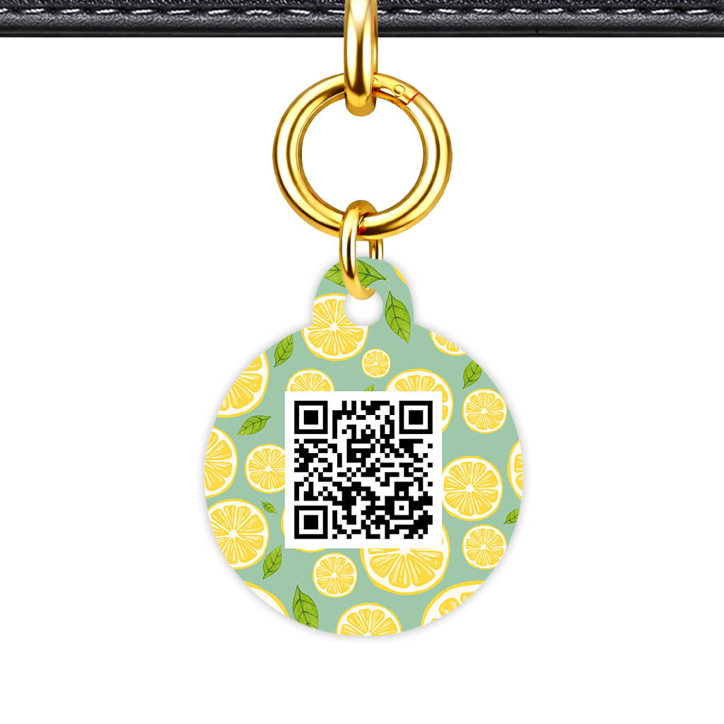 Lemon Slices QR Smart Pet Id Tag (Dog Tag & Cat Tag)