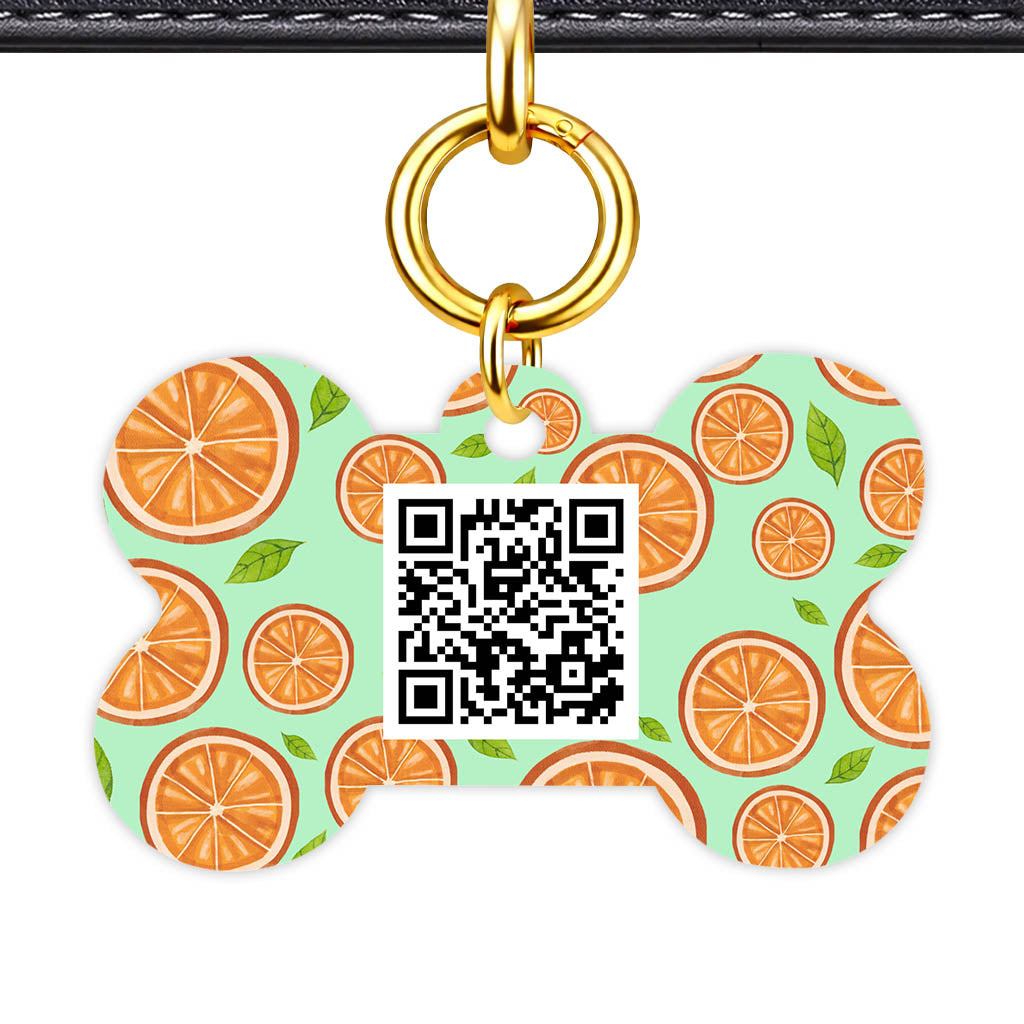 Orange Slices QR Smart Pet Id Tag (Dog Tag & Cat Tag)