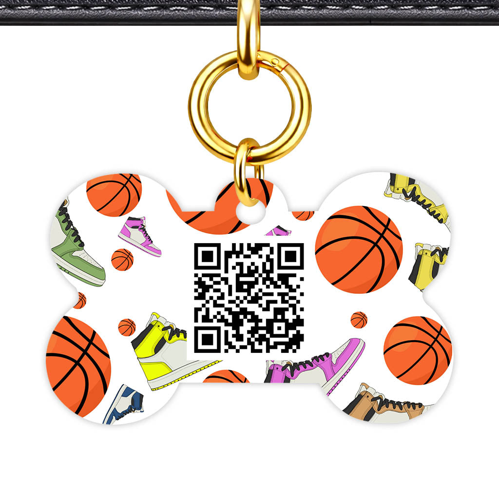 Basketball QR Smart Pet Id Tag (Dog Tag & Cat Tag)