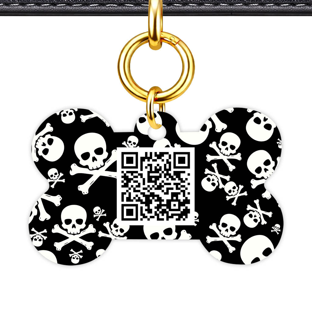 Skulls QR Smart Pet Id Tag (Dog Tag & Cat Tag)