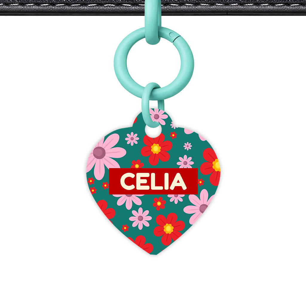 Pink Flowers Classic Pet Id (Dog Tag & Cat Tag)