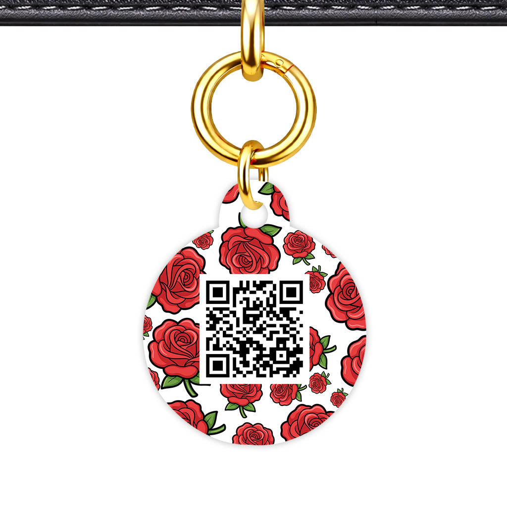 Roses QR Smart Pet Id Tag (Dog Tag & Cat Tag)