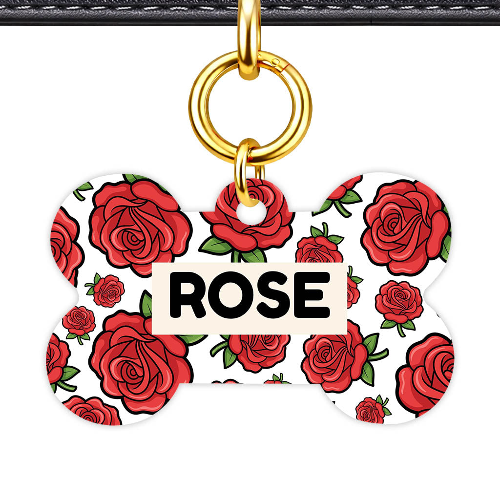 Roses QR Smart Pet Id Tag (Dog Tag & Cat Tag)