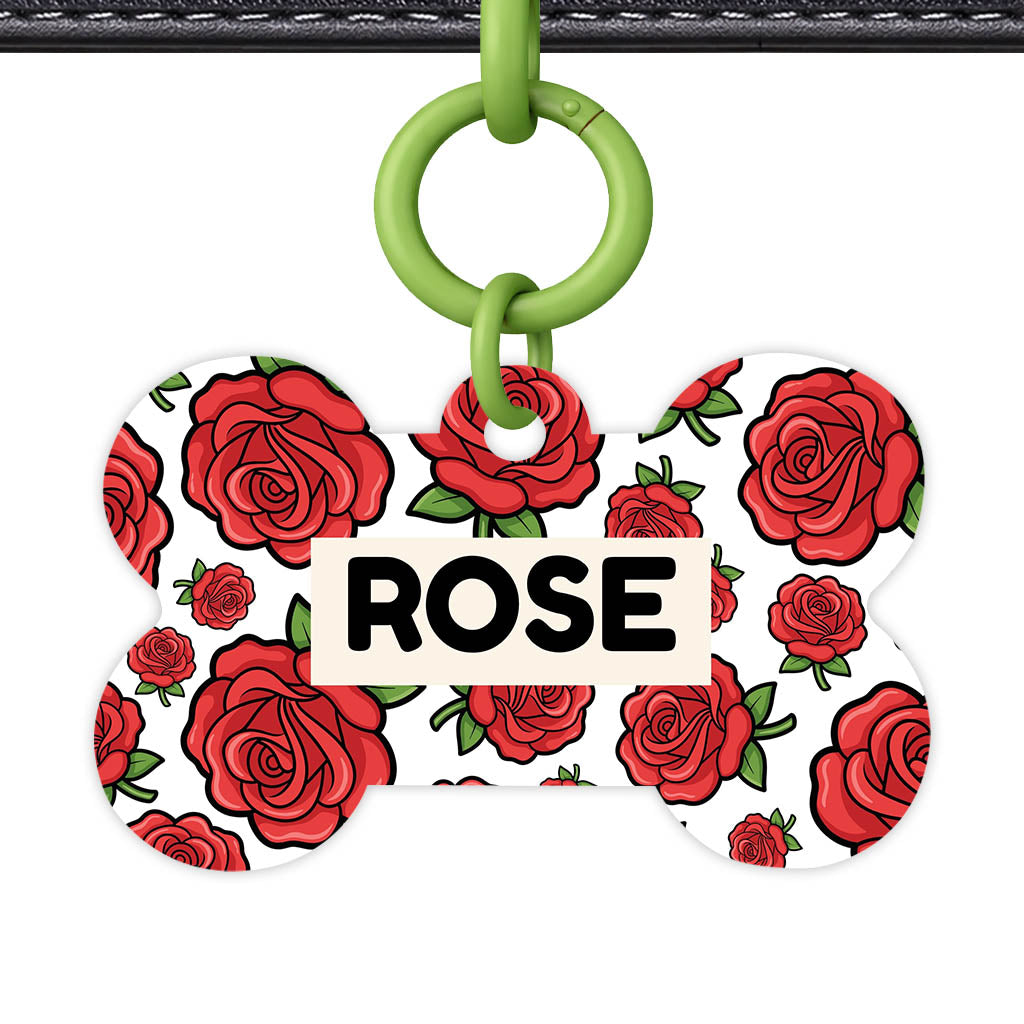 Roses QR Smart Pet Id Tag (Dog Tag & Cat Tag)