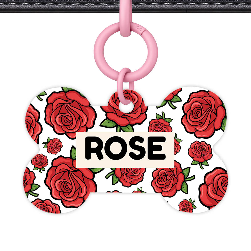 Roses QR Smart Pet Id Tag (Dog Tag & Cat Tag)
