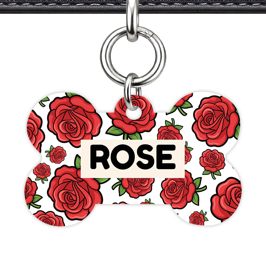 Roses QR Smart Pet Id Tag (Dog Tag & Cat Tag)
