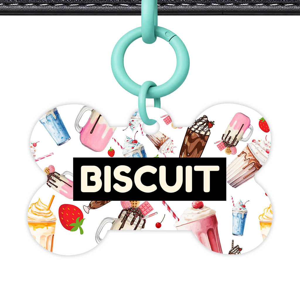 Milkshake and Diners QR Smart Pet Id Tag (Dog Tag & Cat Tag)