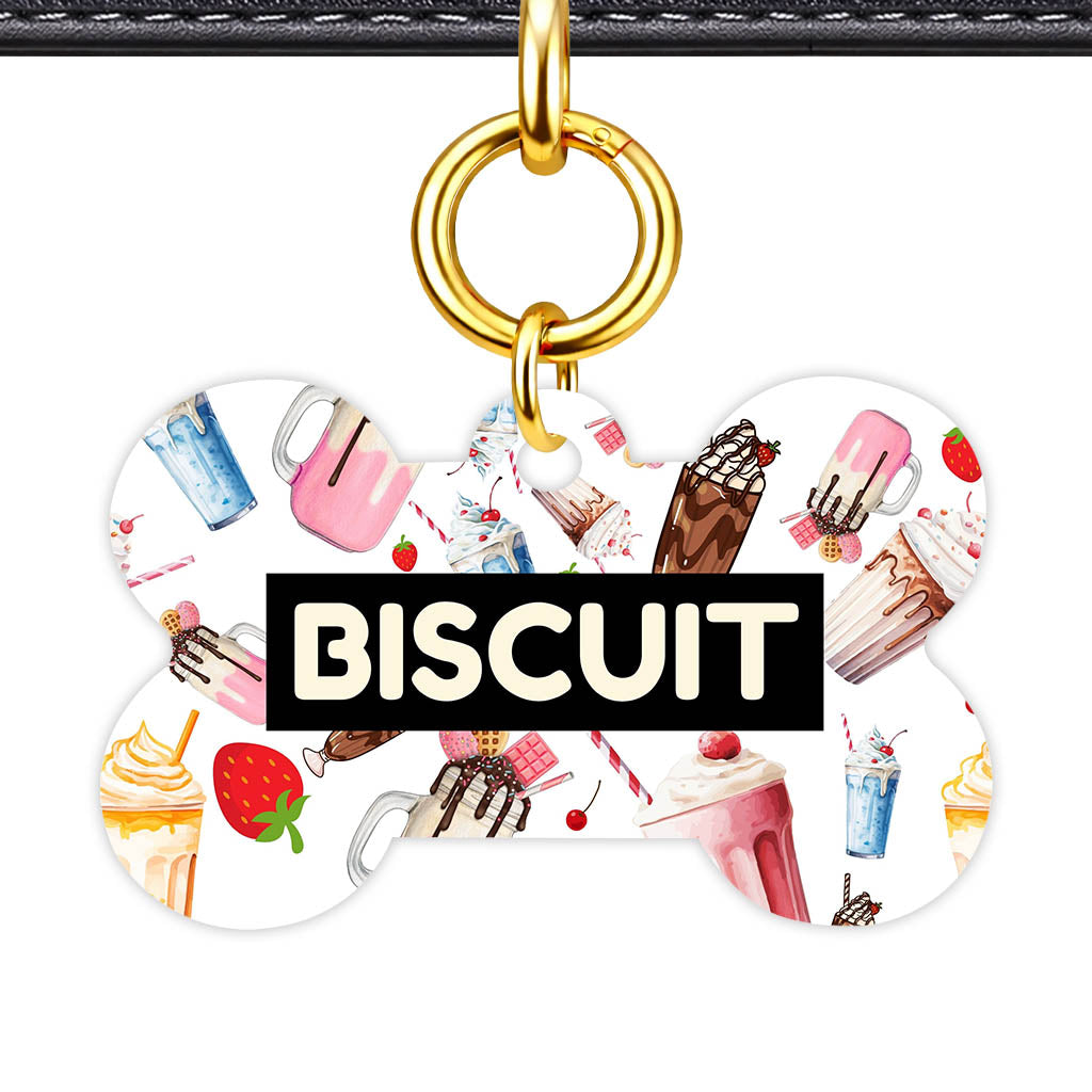 Milkshake and Diners QR Smart Pet Id Tag (Dog Tag & Cat Tag)