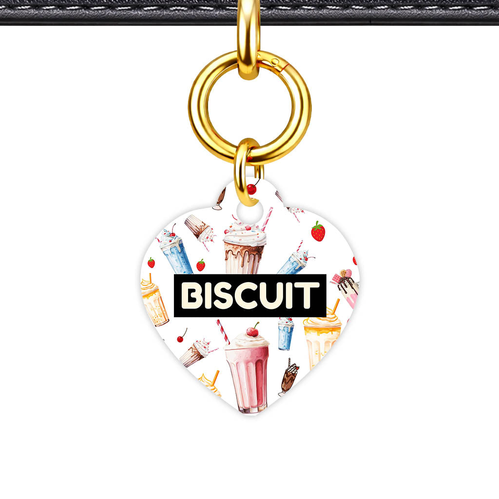 Mixed Classic Dog Tag Gold Classic Vol 28 | 5 Designs | Heart Bone Circle | Pet ID Tag - Classic Id Unique Milkshake And Diners Classic Pet Id Dog Tag And Cat Tag A Breakfast Themed Pattern Featuring Sunny Side Eggs Bacon Strip 2059