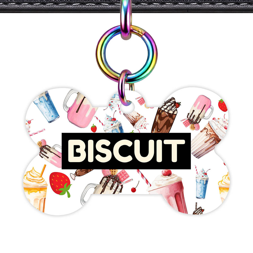 Milkshake and Diners QR Smart Pet Id Tag (Dog Tag & Cat Tag)