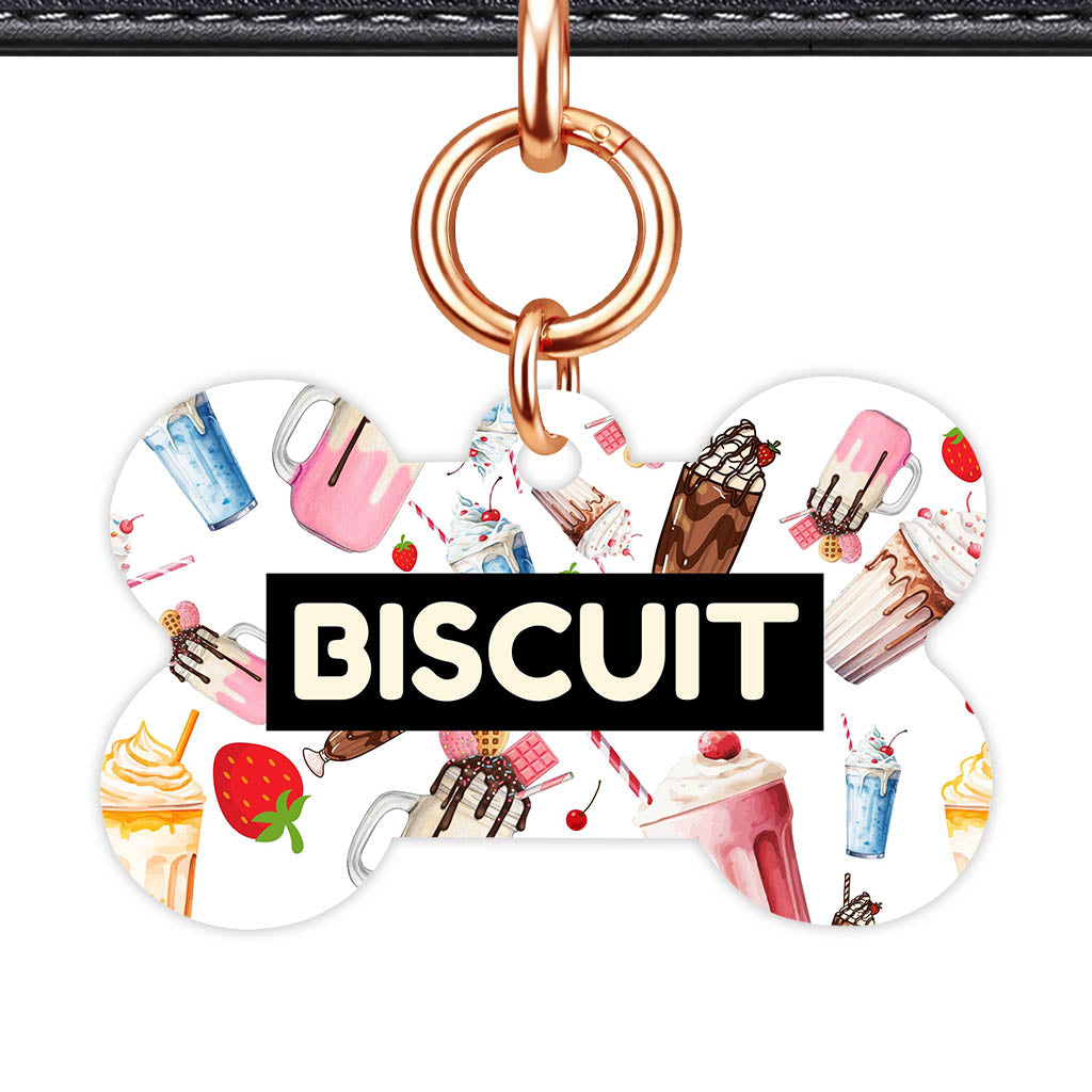 Milkshake and Diners QR Smart Pet Id Tag (Dog Tag & Cat Tag)