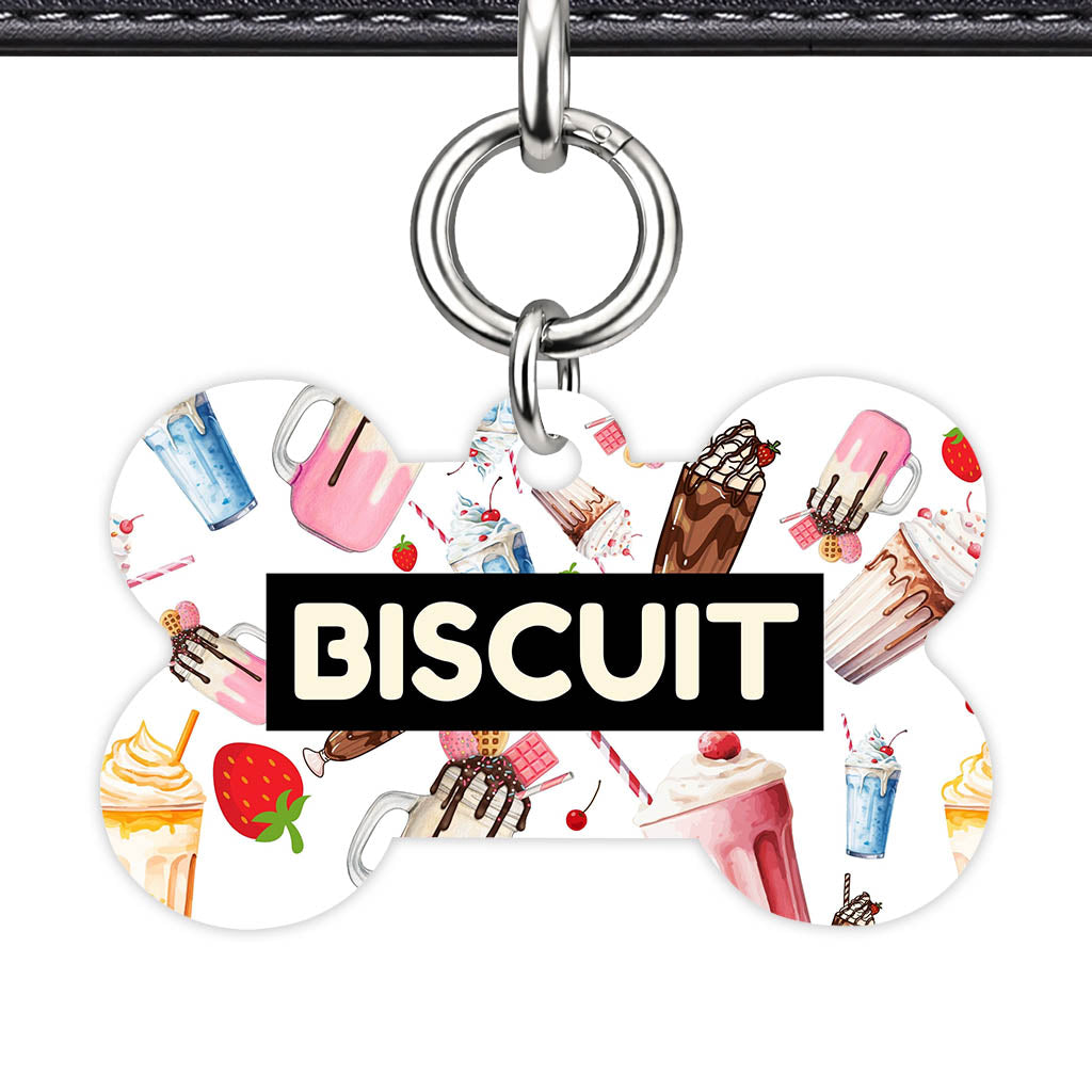 Milkshake and Diners QR Smart Pet Id Tag (Dog Tag & Cat Tag)