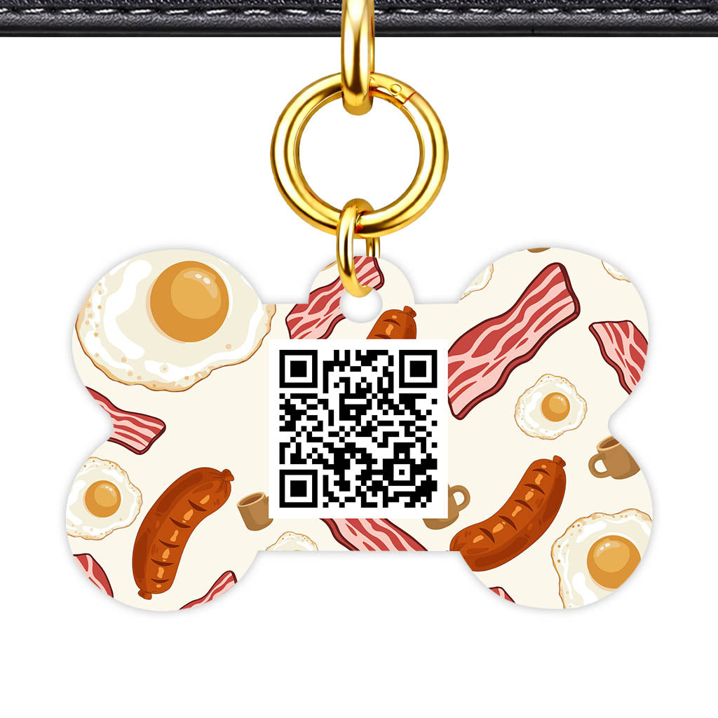 Breakfast Fry Up QR Smart Pet Id Tag (Dog Tag & Cat Tag)