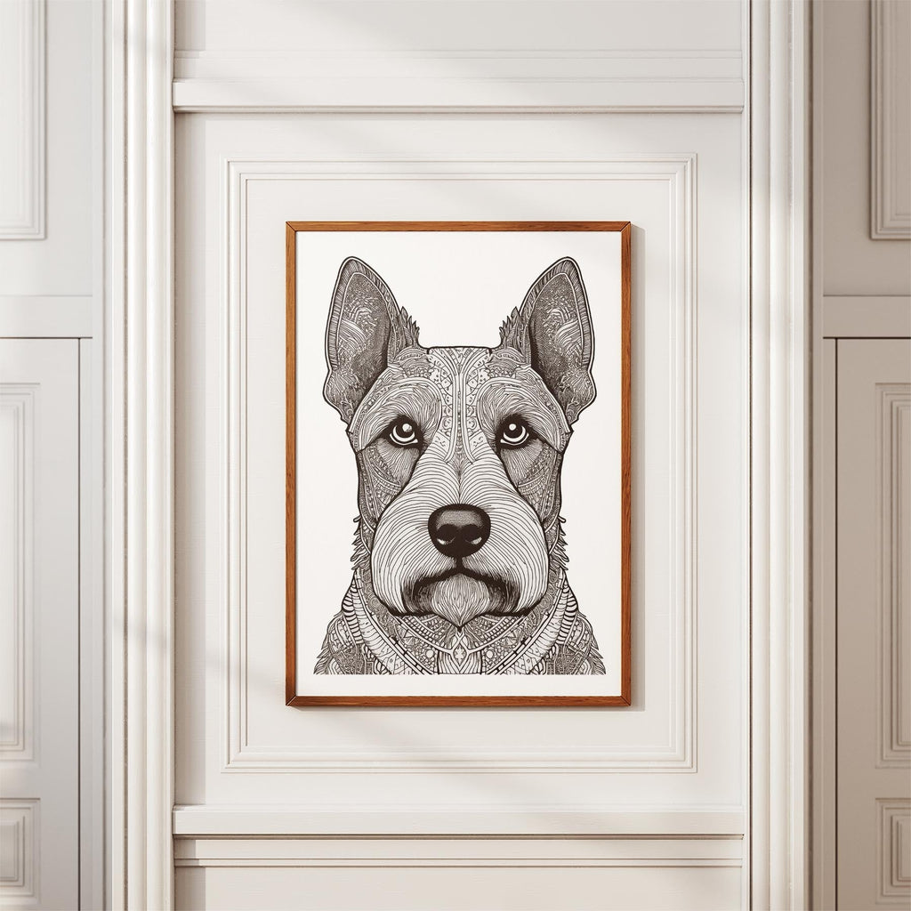 Scottish Terrier Mandala Black and White Dog Series image 3