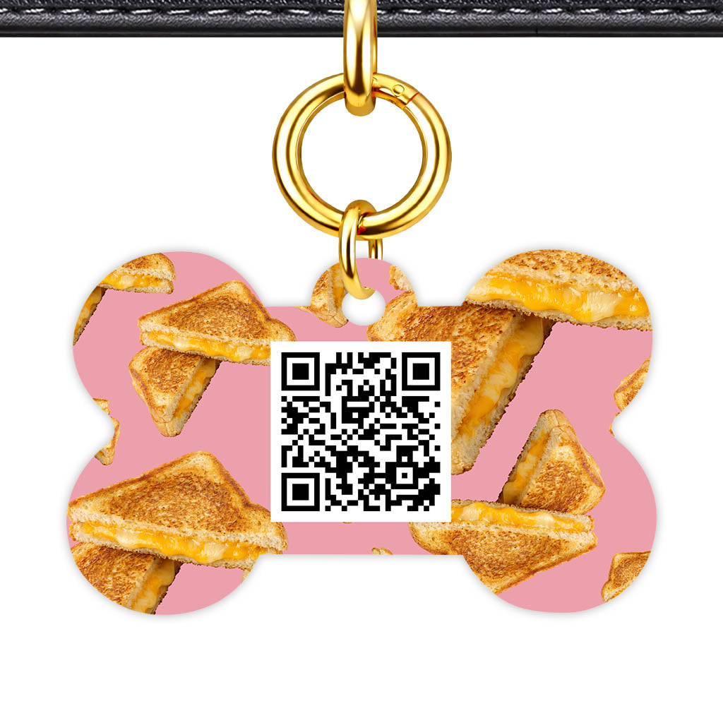 Cheese Toastie QR Smart Pet Id Tag (Dog Tag & Cat Tag)