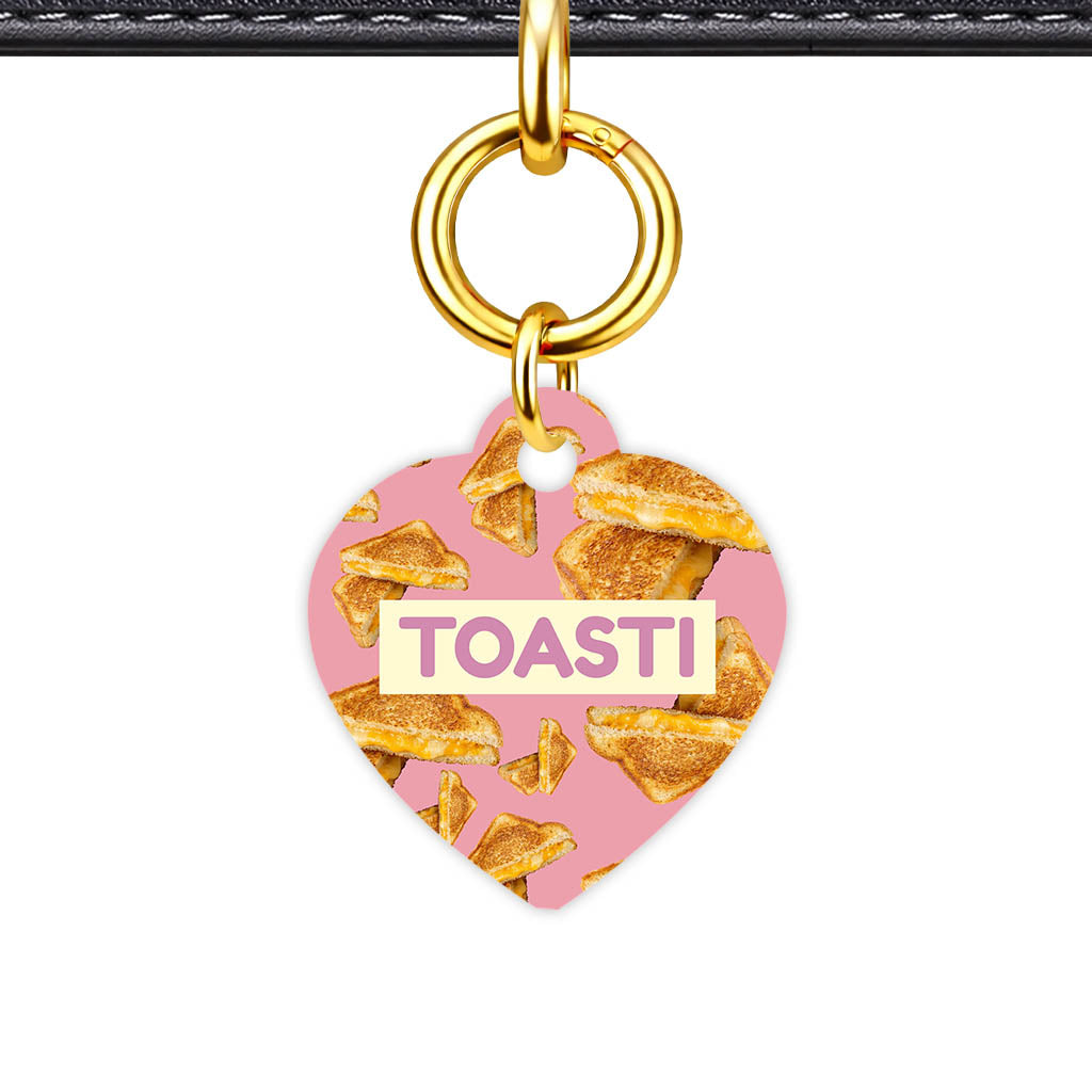 Mixed Classic Dog Tag Gold Classic Vol 30 | 5 Designs | Heart Bone Circle | Pet ID Tag - Classic Id Unique Cheese Toastie Classic Pet Id Dog Tag And Cat Tag 2069