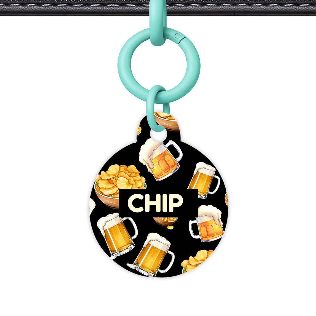 Beer and Crisps QR Smart Pet Id Tag (Dog Tag & Cat Tag)