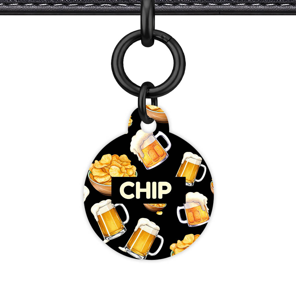 Beer and Crisps QR Smart Pet Id Tag (Dog Tag & Cat Tag)
