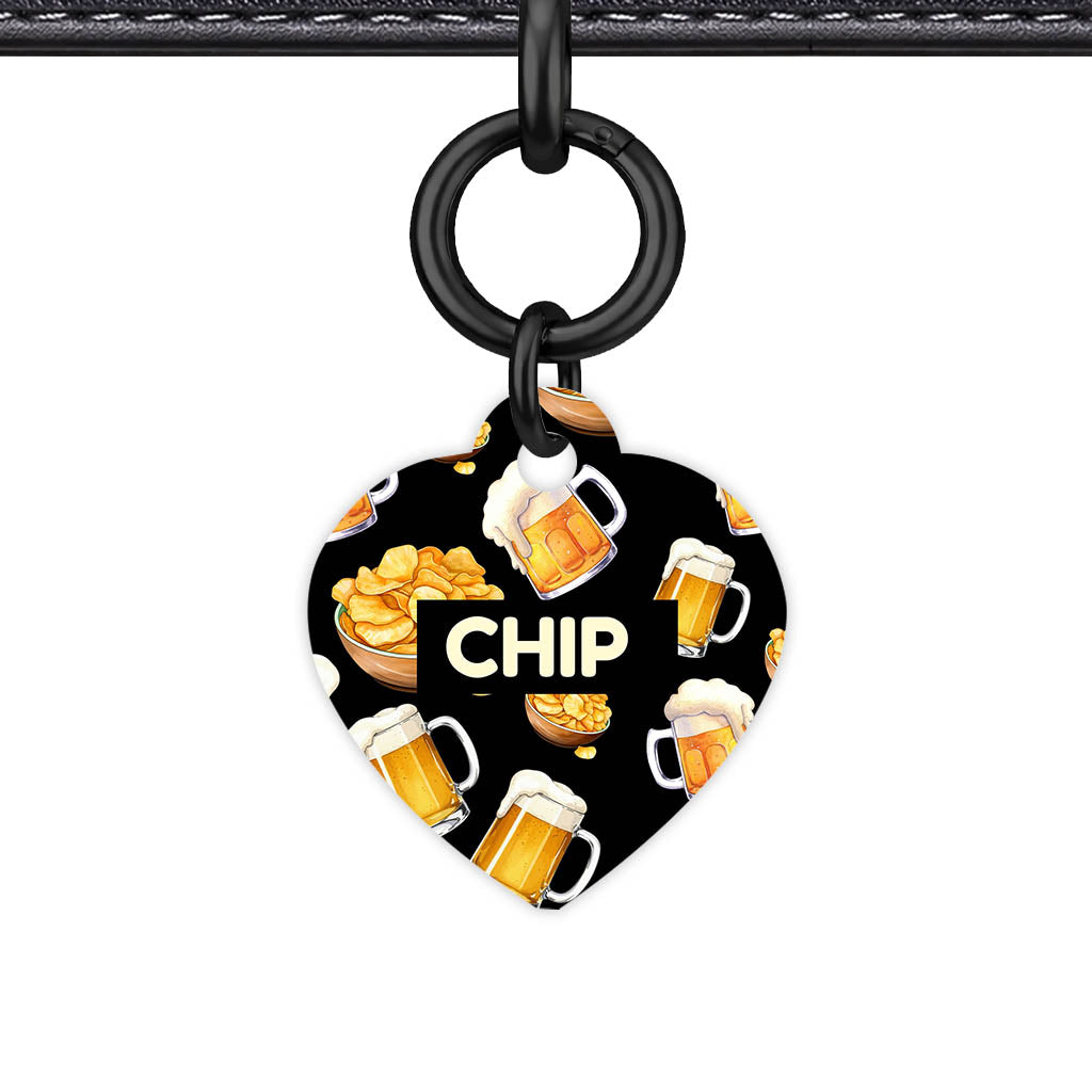 Beer and Crisps QR Smart Pet Id Tag (Dog Tag & Cat Tag)