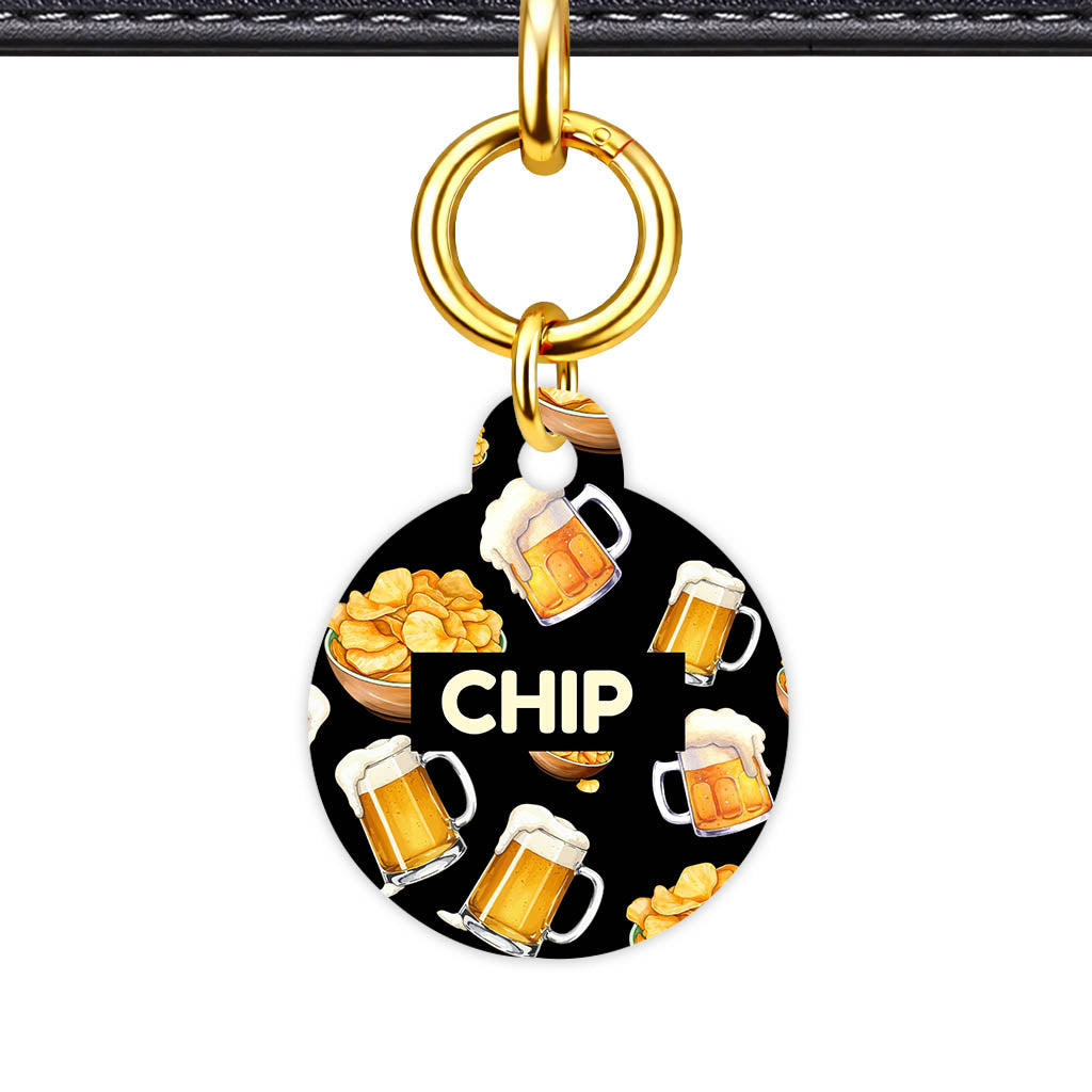 Beer and Crisps QR Smart Pet Id Tag (Dog Tag & Cat Tag)