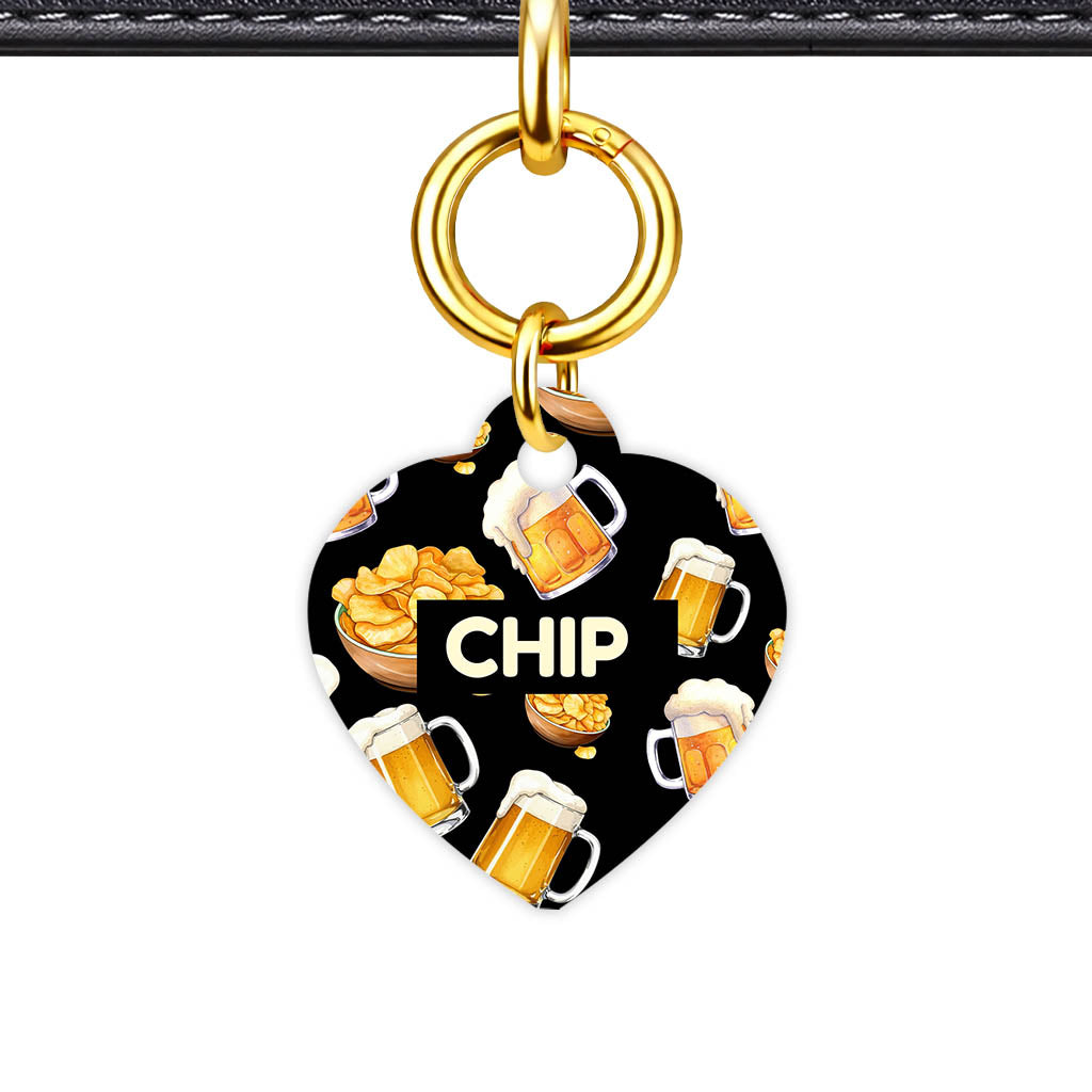 Beer and Crisps QR Smart Pet Id Tag (Dog Tag & Cat Tag)