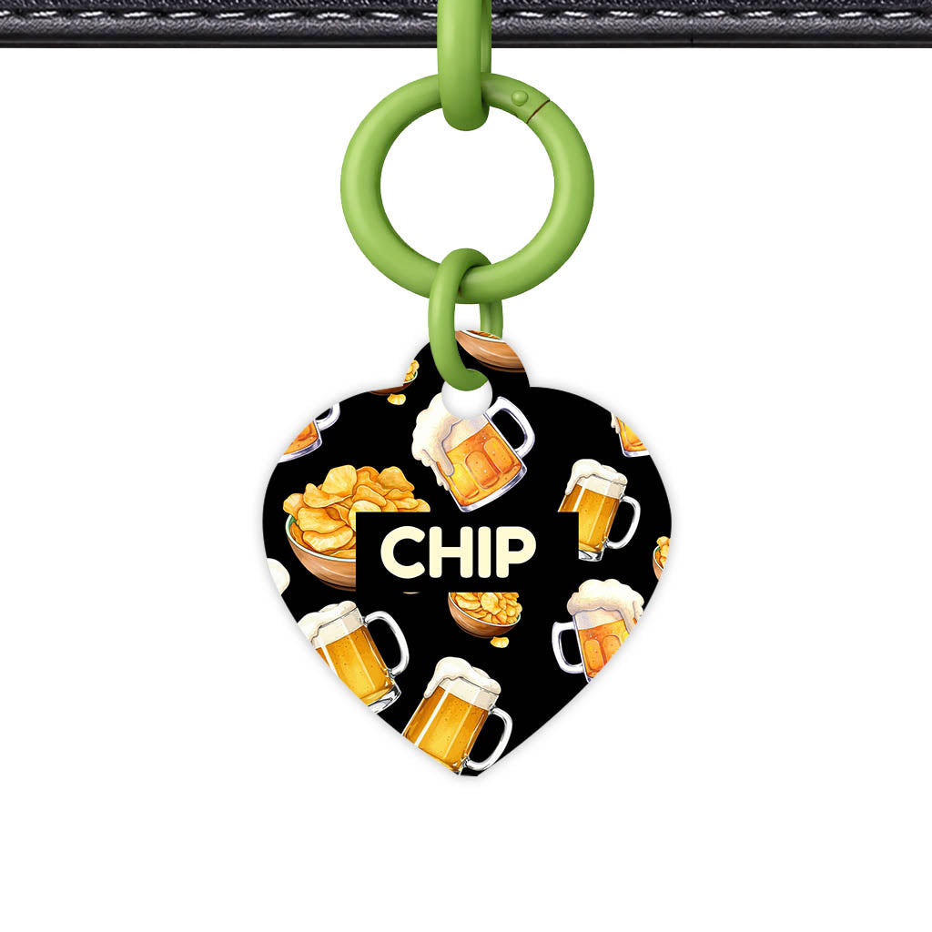 Beer and Crisps QR Smart Pet Id Tag (Dog Tag & Cat Tag)