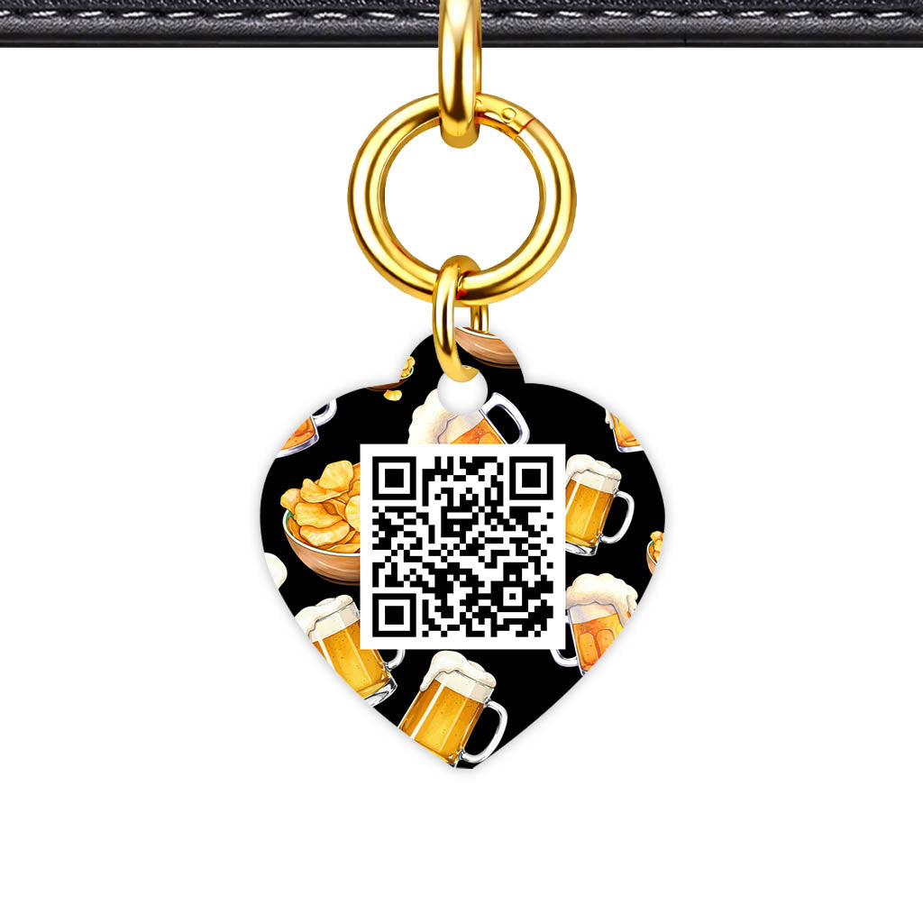 Beer and Crisps QR Smart Pet Id Tag (Dog Tag & Cat Tag)