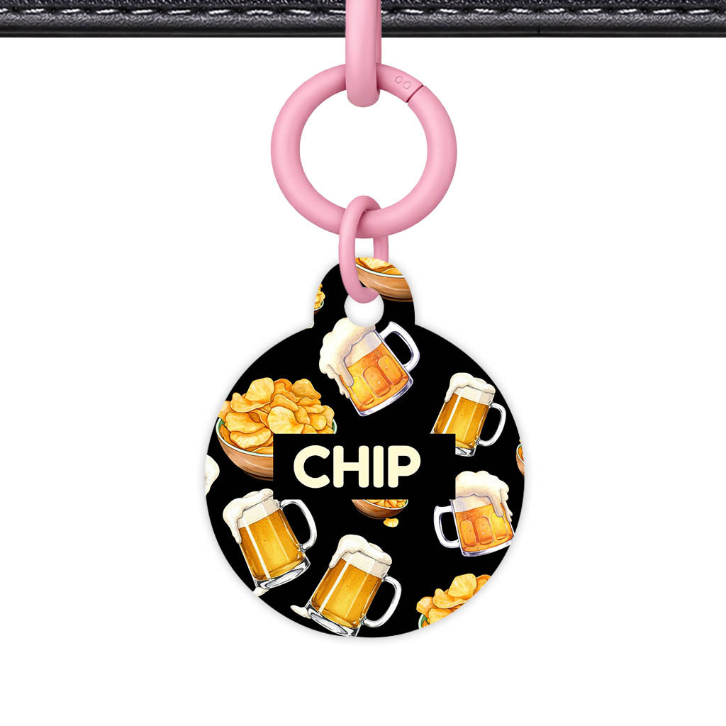 Beer and Crisps QR Smart Pet Id Tag (Dog Tag & Cat Tag)