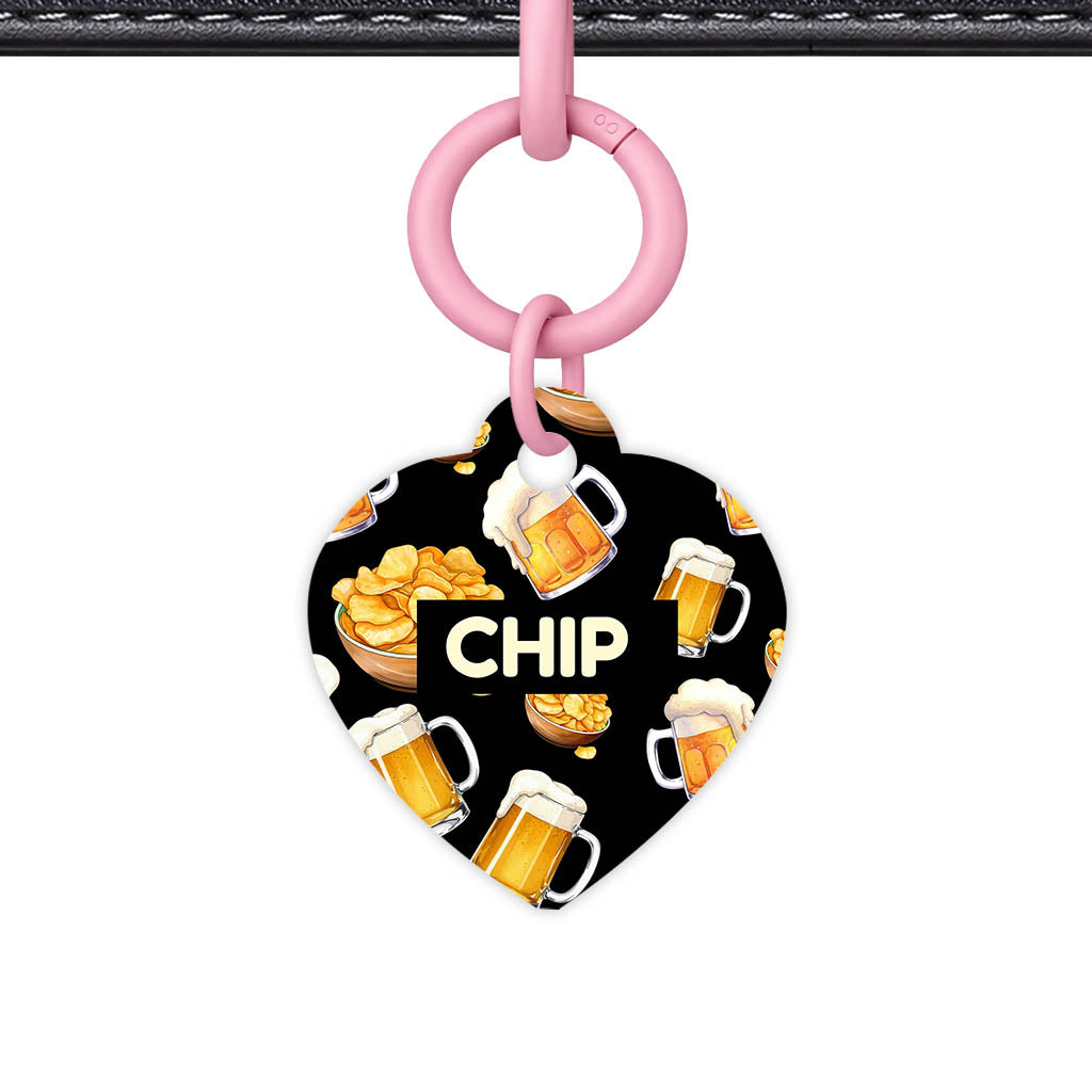 Beer and Crisps QR Smart Pet Id Tag (Dog Tag & Cat Tag)